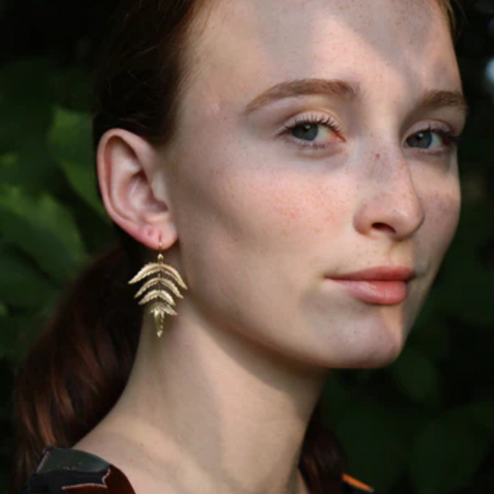 Annette Ferdinandsen Gold Fern Earrings