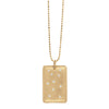 14k yellow gold medium CALA rectangle pendant with scattered diamonds