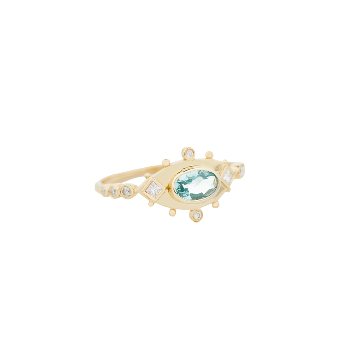 Celine Daoust Aquamarine & Diamonds Eye Ring
